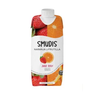 JUGO NATURAL SMUDIS - NARANJA & FRUTILLA 500ML. - SMUDIS
