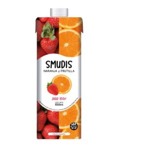 JUGO NATURAL SMUDIS - NARANJA & FRUTILLA 1LT. - SMUDIS