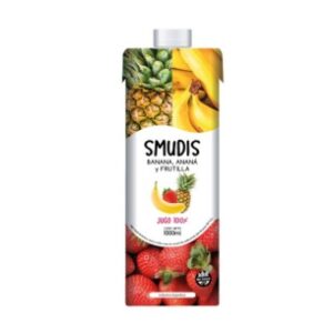 JUGO NATURAL SMUDIS - MIX BANANA, ANANA & FRUTILLA 1LT. - SMUDIS