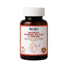 Cuidado del Corazón Magnesio Vitamina B12 Ajo y Cúrcuma x 34g - Sri Sri