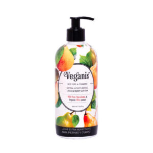 LOCIÓN CORPORAL Y DE PIERNAS EXTRA HUMECTANTE (Pera Silvestre, Macadamia y Extracto Orgánico de Oliva) x 500ml - VEGANIS