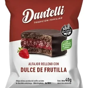 ALFAJOR RELLENO C/DULCE DE FRUTILLA S/TACC - Dantelli
