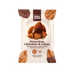 Almendras Bañadas en Chocolate Amargo con Cacao x 30g - Chia Graal